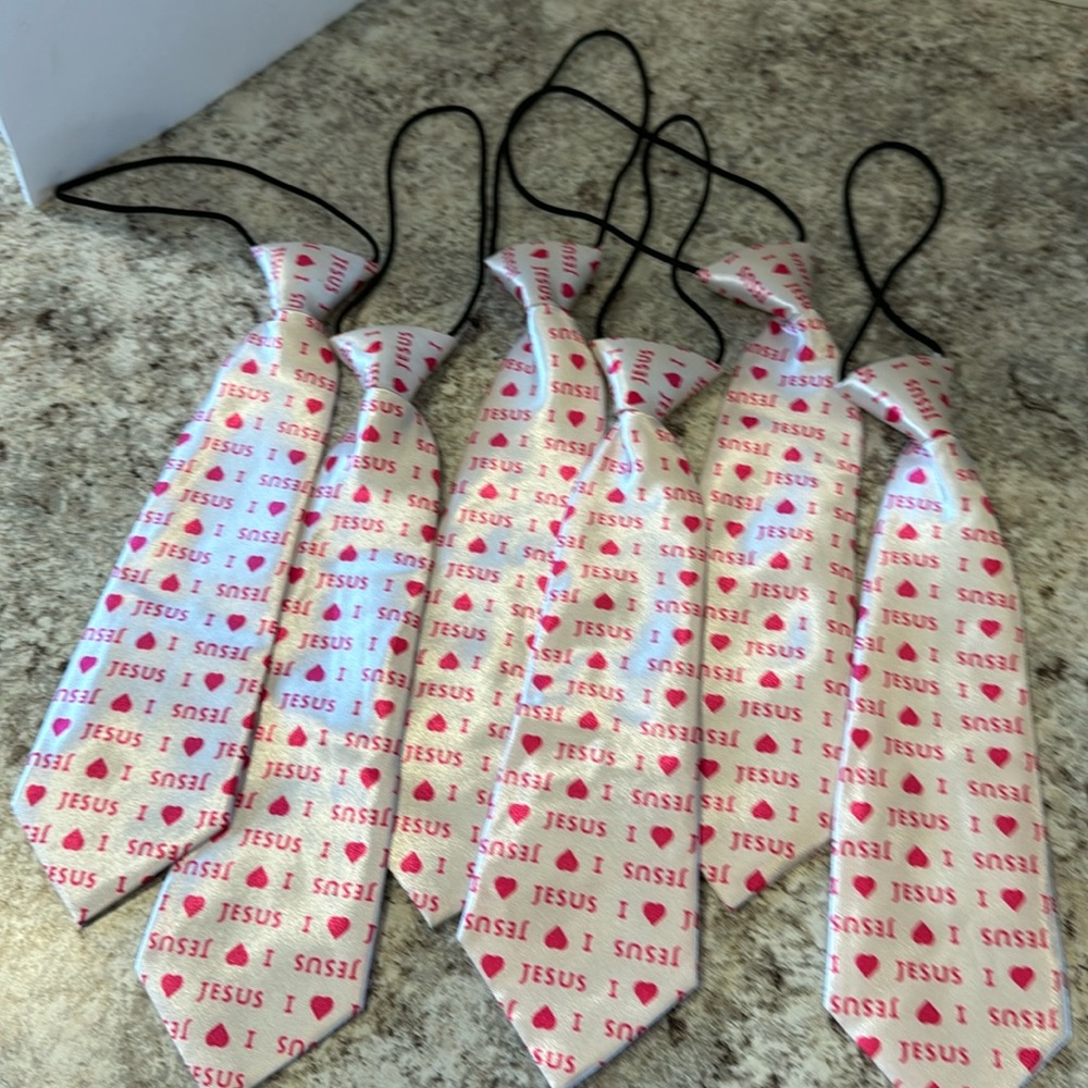 Tie 10 inch unisex ties Attached elastic cord goes under the collar NWOT
